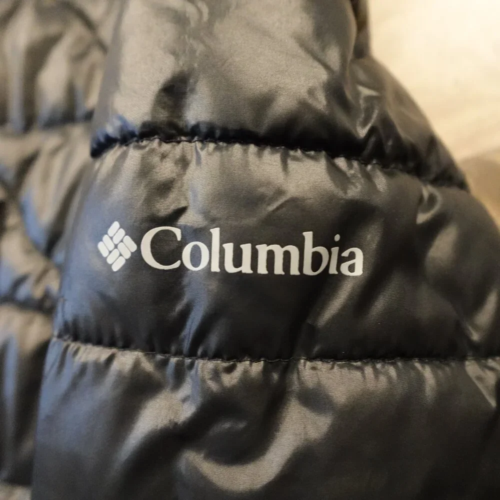 Columbia Puffer Jacket Girls XL‎ Black Hooded Quilted Winter Coat